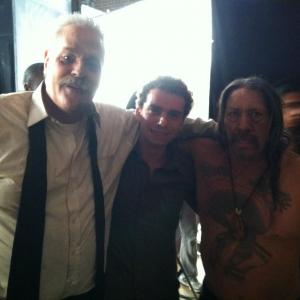 MC Gainey Marc Donato and Danny Trejo On Set Of Haunted High