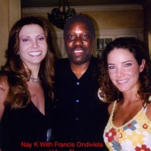 actorwriter Nay K Dorsey with Latina actresses Francis Ondiviela and Virna Flores on the set of Acorralada Oct 2006