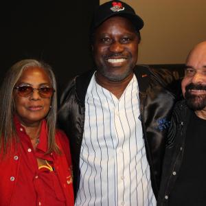 Miriam and actor-writer, Nay K. Dorsey with Indie movie producer, Cassius Weathersby at the Hollywood movie premiere of 