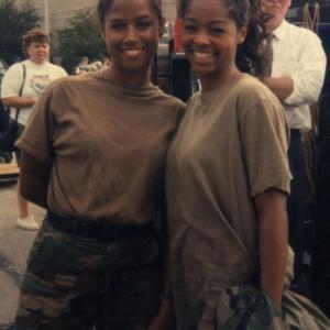 Stacey Dash and Anthonia Kitchen on the set of Renaissance Man