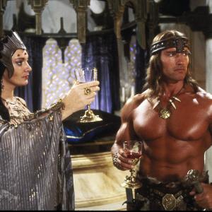 Still of Arnold Schwarzenegger and Sarah Douglas in Conan the Destroyer (1984)