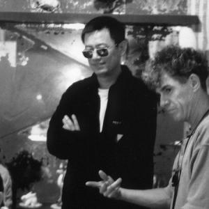 Wong Kar-Wai on the set with co-cinematographer Christopher Doyle