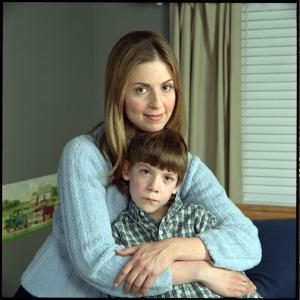 Ellen Dubin as Jeri Slate with Aidan Drummond as Gabe playing her son on The Collector TV series