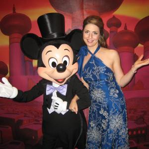 Ellen Dubin with Mickey Mouse at the MakeAWish  Disney Charity Event November 2007
