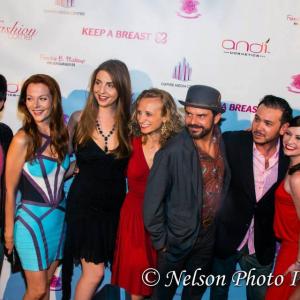 Pink Carpet Sunsets Night Out Event Ellen Dubin black dress and actors from Dark Falls Pr Company