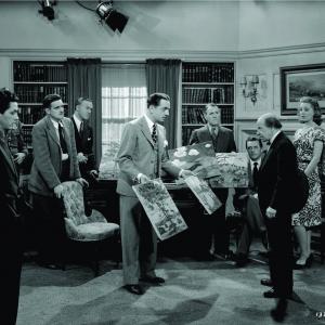 Still of Leon Ames, William Powell, Morris Ankrum, Ralph Brooke, Tom Dugan, Donald MacBride and Donald Meek in The Thin Man Goes Home (1945)