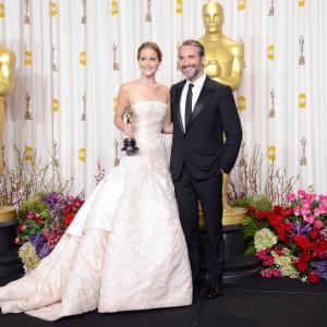 Jean Dujardin and Jennifer Lawrence