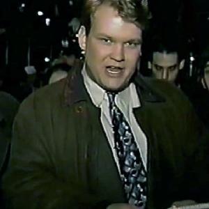 With Andy Richter at the lighting of the Xmas tree in Rockefeller Center in 'Late Night With Conan O'Brien'.
