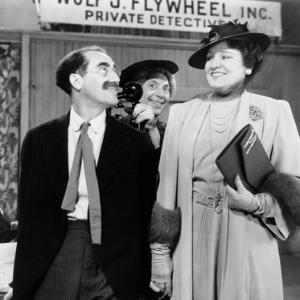 Still of Groucho Marx Margaret Dumont and Harpo Marx in The Big Store 1941