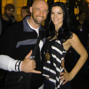 Jeremy Dunn who plays a Frost Giant and CoStar Jaimie Alexander who plays Sif at Thors New Mexico Wrap Party