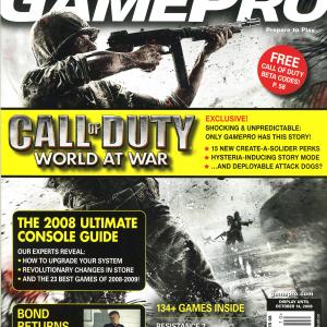 Call of Duty: World at War ~ Game Pro Magazine. Jeremy Dunn featured on the cover.