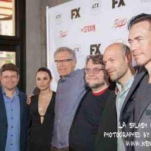 Sean Astin Mia Maestro Carleton Cuse Guillermo Del Torro Corey Stoll and Kevin Durand at the red carpet screening for The Strain at the ATX Television Festival in Austin Texas May 2014