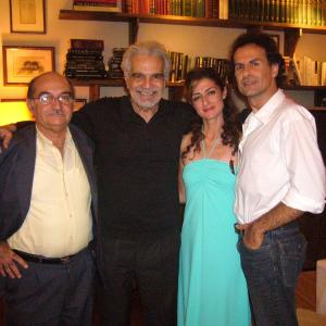 Omar Sharif, Fariba, Philippe and a studio executive in Egypt