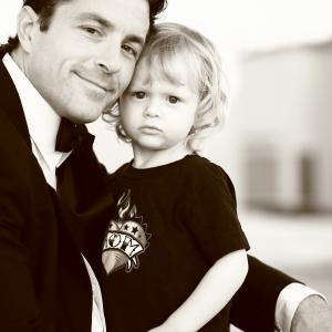 With his son, Aidan Montgomery Durbin, 2007.