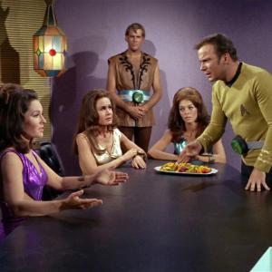Still of William Shatner Marj Dusay and Sheila Leighton in Star Trek 1966