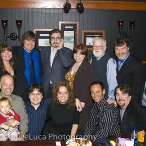 Legendary announceractor Gary Owens with Adam Dykstra his family and friends during the Jacks Gift wrap party for which Gary hosted the premiere in Burbank CA  2008