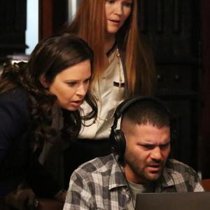 Still of Guillermo Daz Darby Stanchfield and Katie Lowes in Scandal 2012