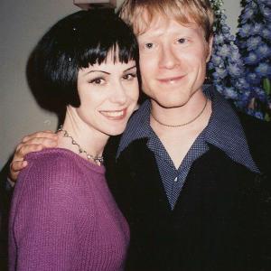 with Anthony Rapp at the premiere of the film Man of the Century, 1999.