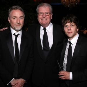David Fincher, Jesse Eisenberg and Howard Stringer