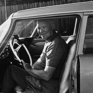 Dwight D Eisenhower in his car at his Palm Springs home