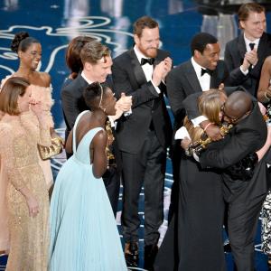 Sarah Paulson Paul Dano Chiwetel Ejiofor Kelsey Scott Michael Fassbender Benedict Cumberbatch Adepero Oduye Lupita Nyongo Steve McQueen and Bianca Stigter at event of The Oscars 2014