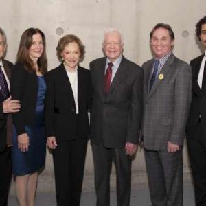 Ron Rifkin, Hallie Foote, Rosalynn Carter, President Jimmy Carter, Richard Thomas and Khaled Nabawy at The CAMP DAVID Red Carpet Premiere at Arena Stage at the Mead Center for American Theater April 3, 2014. Photo by Margot Schulman.