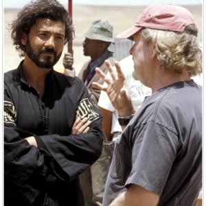 Khaled Nabawy and Ridley Scott during shooting Kingdom Of Heaven