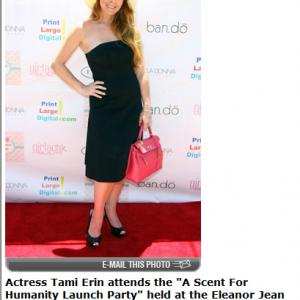 Actress Tami Erin attends the Pink Carpet Event A Scent For Humanity at Eleanor Jean Haute