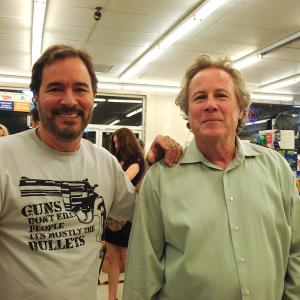 Manuel Espinosa with John Heard on the set of Stealing Roses