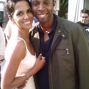 With Halle Berry on Revlon Commercial shoot