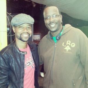 Bentley Kyle Evans & Cuba Gooding JR On the set of Family Time