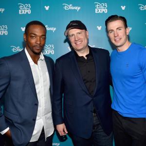 Chris Evans, Kevin Feige and Anthony Mackie