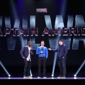 Chris Evans Kevin Feige and Anthony Mackie