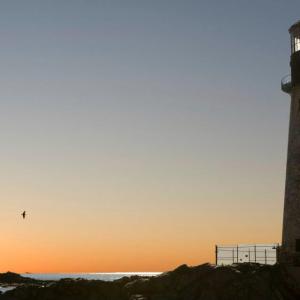 Shutter Island light house miniature sunset