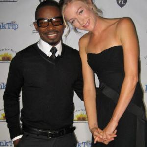 Actors Dwight Ewell and Chloe Snyder at the premiere of Eagles In The Chicken Coop