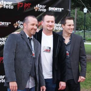 Tommy Faircloth, Robert Zobel, and Jason Vail at the Fear Fete Dead Carpet Gala