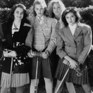 Still of Winona Ryder, Shannen Doherty, Lisanne Falk and Kim Walker in Heathers (1988)