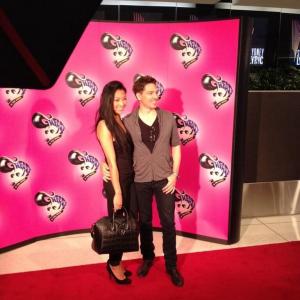 With partner Jane Cho at Grease premier