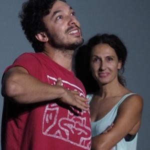 Francesca Fanti with codirector Wade AllainMarcus during rehearsal for Orgasmo Adulto Escapes From The Zoo at the Italian Cultural Institute in Westwood OCT 2014