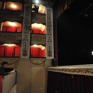 Francesca Fanti in rehearsal at the Marrucino theatre in Chieti Italy  directed by Dacia Maraini for the one woman show Letters of Love