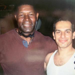 On The Set of the show The Unit with Dennis Haysbert
