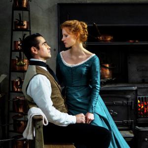 Still of Colin Farrell and Jessica Chastain in Miss Julie (2014)