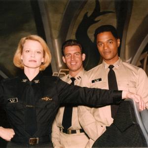 Shelley Hack, Mark Fauser and Don Franklin in 