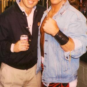 Mark Fauser with Shawn Michaels backstage at Wrestlemania