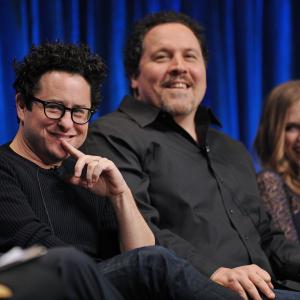 J.J. Abrams, Jon Favreau and Tracy Spiridakos at event of Revolution (2012)