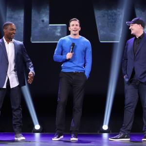 Chris Evans Kevin Feige and Anthony Mackie