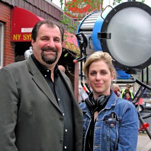 Steven Feinberg and Elizabeth Guber Stephen on set