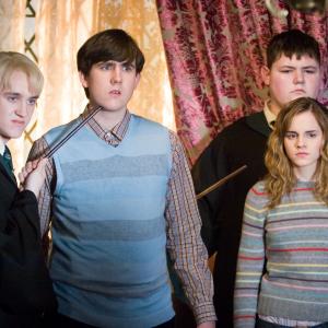 Still of Tom Felton, Matthew Lewis, Emma Watson and Jamie Waylett in Haris Poteris ir Fenikso brolija (2007)