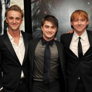 Tom Felton Rupert Grint and Daniel Radcliffe at event of Haris Poteris ir mirties relikvijos 2 dalis 2011