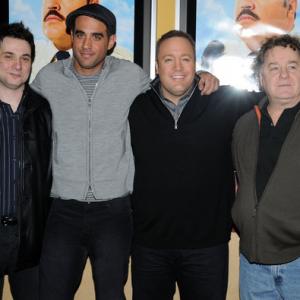 LR Actors Adam Ferrara Bobby Cannavale Kevin James and Peter Gerety attends a special screening of Paul Blart Mall Cop at Clearview Chelsea Theater in NYC